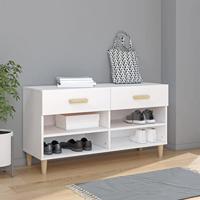 VidaXL Schoenenkast 102x35x55 cm bewerkt hout wit - thumbnail