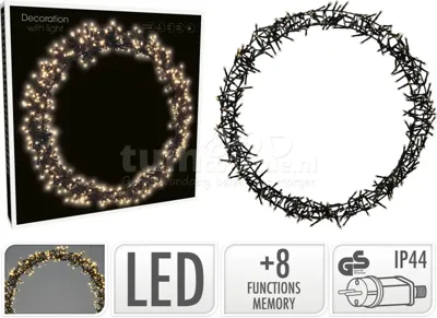 Lichtkrans Metaal Zwart 400 LED Ø48cm