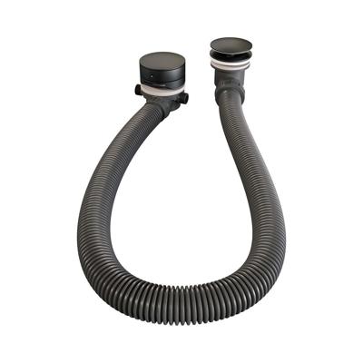 Brauer Mat Zwarte Badvulcombinatie - Stijlvolle Messing Badafvoer