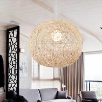 YWXLight creatief tuin Hemp bal hanger licht rotan Art linnen draad vogel Nest bal LED Hang Lamp (wit) - thumbnail