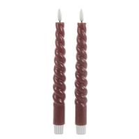 B.O. 2Pcs 3D Wick Antique Pink Swirl Taper Candle kaars 23 cm Rusti Anna's Collection - Annas collection - thumbnail