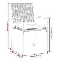 Tuinstoelen 6 st met kussens 54x62,5x89 cm poly rattan zwart - thumbnail