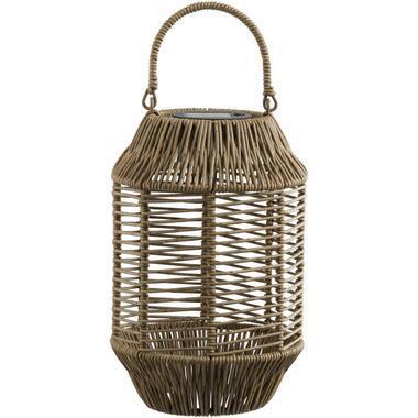 Solar lantaarn Caro - naturel - 26xØ16 cm - Leen Bakker