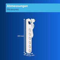 REV 0014640100 Stekkerdoos met schakelaar 6-voudig Wit, Grijs Randaarde stekker 1 stuk(s) - thumbnail