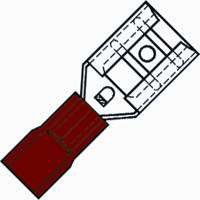 Vlakstekerhuls rood 6,3x0,8mm voor draad 0,5-1,5 mm2 rood 100 stuks 100100 Klemko - thumbnail