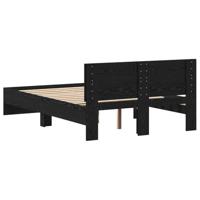 Bedframe met hoofdeinde Zwart Eiken 120 x 190 cm Bewerkt hout - thumbnail