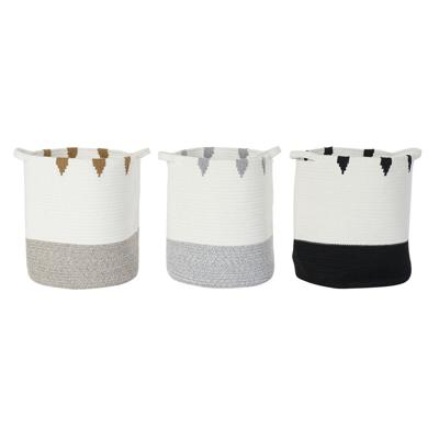 Mandenset DKD Home Decor Wit Zwart Grijs Mosterd (3 Stuks) Mandenset DKD Home Decor Wit Zwart Grijs Mosterd (3 Stuks)