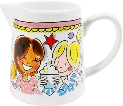 Blond Amsterdam melkkan aardewerk even bijkletsen 6x9cm multi