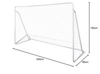 VidaXL Voetbaldoelset hoogwaardig 240x90x150 cm staal - thumbnail