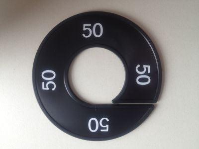 Maatring 9cm zwart/wit 50