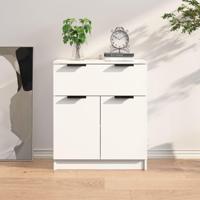 Dressoir 60x30x70 cm bewerkt hout wit - thumbnail
