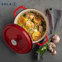 Sola Braadpan met deksel - Rood - ø 24 cm / 3.5 liter - thumbnail