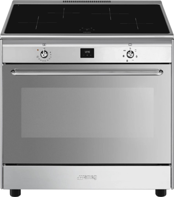 Smeg CG90IXT9 fornuis Vrijstaand fornuis Inductiekookplaat zones Roestvrijstaal A Smeg CG90IXT9 fornuis Vrijstaand fornuis Inductiekookplaat zones Roestvrijstaal A