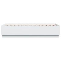 Bedframe bewerkt hout wit 90x190 cm - thumbnail