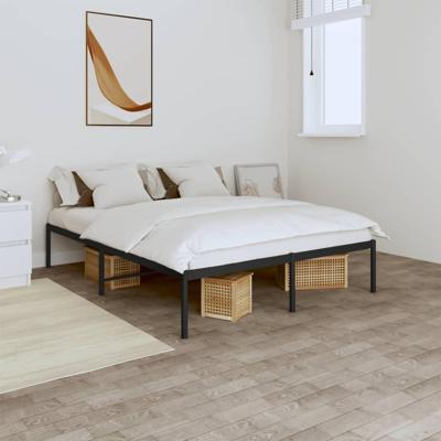 Bedframe metaal zwart 140x200 cm
