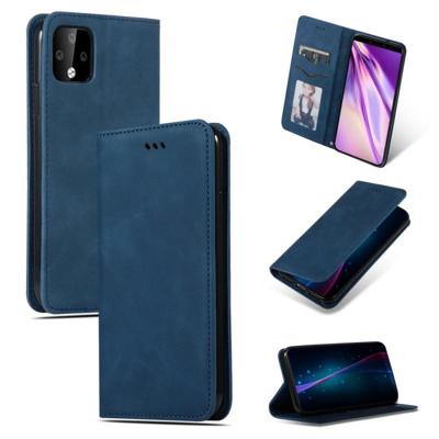 Retro huid voelen Business magnetische horizontale Flip lederen case voor Google pixel 4XL (marineblauw)