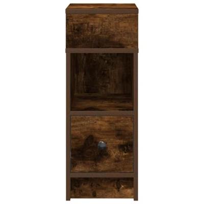 Nachtkastje met lade 25x31x66 cm gerookt eikenkleurig Nachtkastje met lade 25x31x66 cm gerookt eikenkleurig