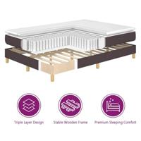 Boxspringbed met matras Donkerbruin 90 x 190 cm Stof - thumbnail
