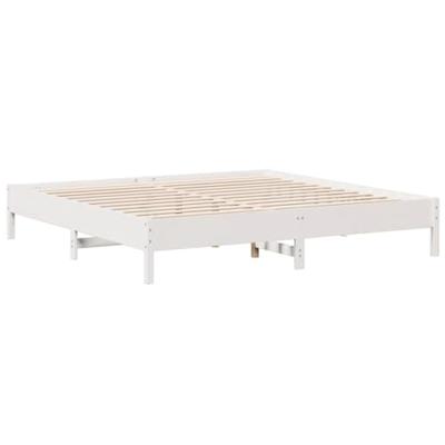 Bed met boekenkast zonder matras grenenhout wit 180x200 cm