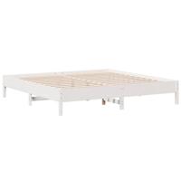 Bed met boekenkast zonder matras grenenhout wit 180x200 cm - thumbnail