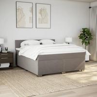 Boxspring met matras stof taupe 180x200 cm - thumbnail