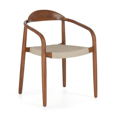 Kave Home Tuin / Eetkamerstoel 'Nina' kleur Beige walnoot