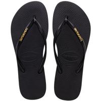 Havaianas Slim Logo Metallic black golden Zwart maat 3536 - thumbnail