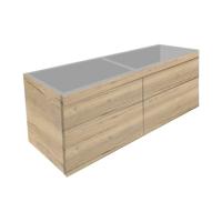 Badkamermeubel Best Design Beauty 2 Laden Greeploos 120 cm Eiken Zonder Wastafel - thumbnail