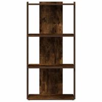 Boekenkast 3-laags 60x30x120 cm bewerkt hout gerookt eikenkleur - thumbnail
