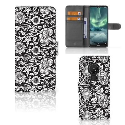 Nokia 7.2 | Nokia 6.2 Hoesje Black Flowers Nokia 7.2 | Nokia 6.2 Hoesje Black Flowers