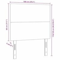 LED Hoofdbord met LED-striplichten Crème 100 cm Polyester - thumbnail