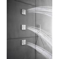 Bodyjet Hotbath Mate Twist Inbouw Massage Kantelbaar Vierkant Chroom - thumbnail