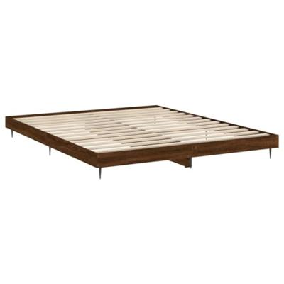 Bedframe zonder matras 200x200 cm spaanplaat bruin eikenkleurig