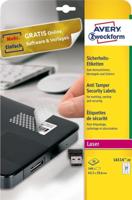 Avery-Zweckform L6114-20 Veiligheidsetiketten 63.5 x 29.6 mm Polyester folie Wit 480 stuk(s) Permanent hechtend Laser (zwart/wit), Kopiëren (zwart/wit), - thumbnail
