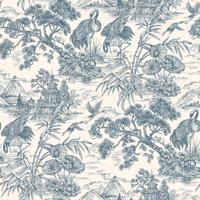 Dutch Wallcoverings Arboretum - Natoru Navy Cream - Creme/Blauw - thumbnail