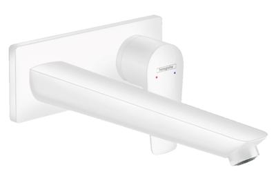 Wastafelmengkraan Talis E HansGrohe Afdekset Uitloop 22.5 cm en Afvoerplug Mat Wit Wastafelmengkraan Talis E HansGrohe Afdekset Uitloop 22.5 cm en Afvoerplug Mat Wit