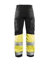 Blåkläder Dames werkbroek High-Vis met stretch 71611811 | Zwart/High-Vis Geel | Maat 38 - 7330509615737 - thumbnail