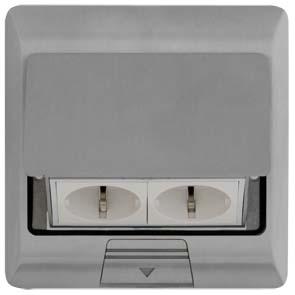 Vloerstopcontact RVS stopcontact dubbel RVS KBOD04/266