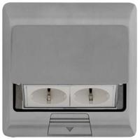 Vloerstopcontact RVS stopcontact dubbel RVS KBOD04/266 - thumbnail