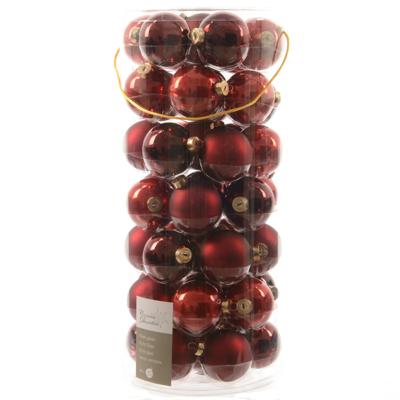 Kerstbal glas mix rood dia 6 cm assortie Decoris - Decoris