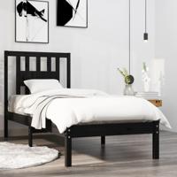 Bedframe massief hout zwart 75x190 cm - thumbnail