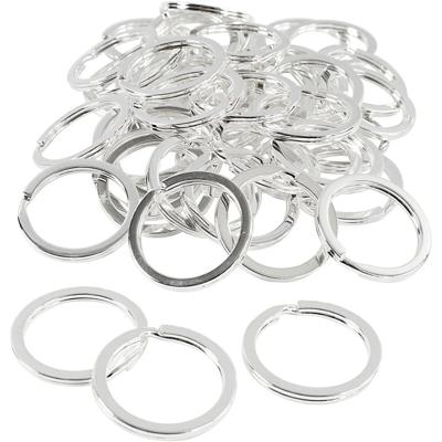 Creativ Company Sleutelring, d 28 mm, verzilverd, 50 stuk/ 1 doos