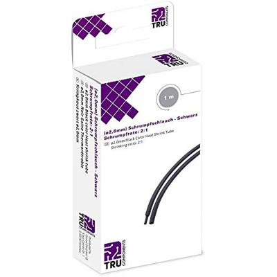 TRU COMPONENTS T1904CA027 Krimpkous zonder lijm Zwart 2 mm 1 mm Krimpverhouding:2:1 1 m