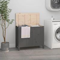 VidaXL Wasmand 88,5x44x76 cm massief grenenhout grijs - thumbnail