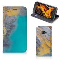 Samsung Galaxy Xcover 4s | Standcase | Marble Blue Gold - thumbnail