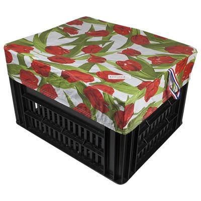 Fietskrat Hoes Kratcover Medium Tulips Red