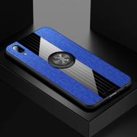 Voor vivo Y97 XINLI stiksels doek textuur schokbestendig TPU beschermhoes met ring houder (blauw) - thumbnail