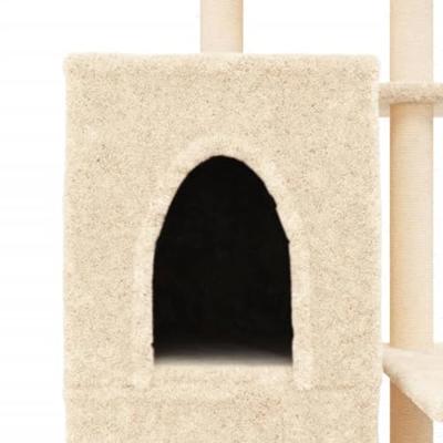 VidaXL Kattenmeubel met sisal krabpalen 97 cm crèmekleurig - thumbnail