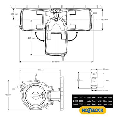 Hozelock auto reel wandslangbox 30 meter grijs - thumbnail