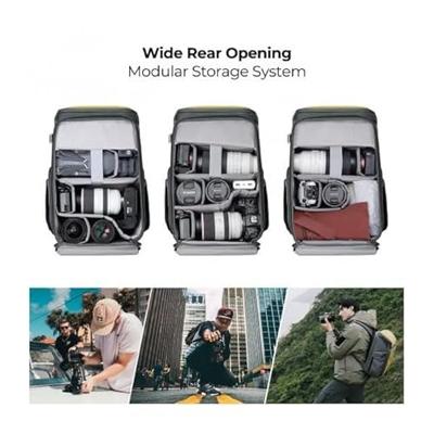 K&F Concept Alpha Air camera rugzak 25L met variabele vakindeling en regenhoes - geel